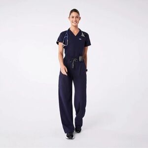 Figs Women's Dark Blue Scrub set Catrina and Shelby pant